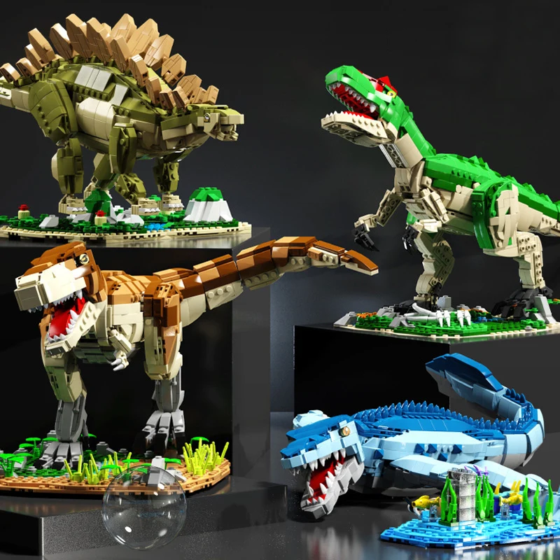 

Dinosaur Building Blocks Jurassic World Tyrannosaurus Stegosaurus Model Adult Difficult Puzzle Boy Childrens Toy Gift