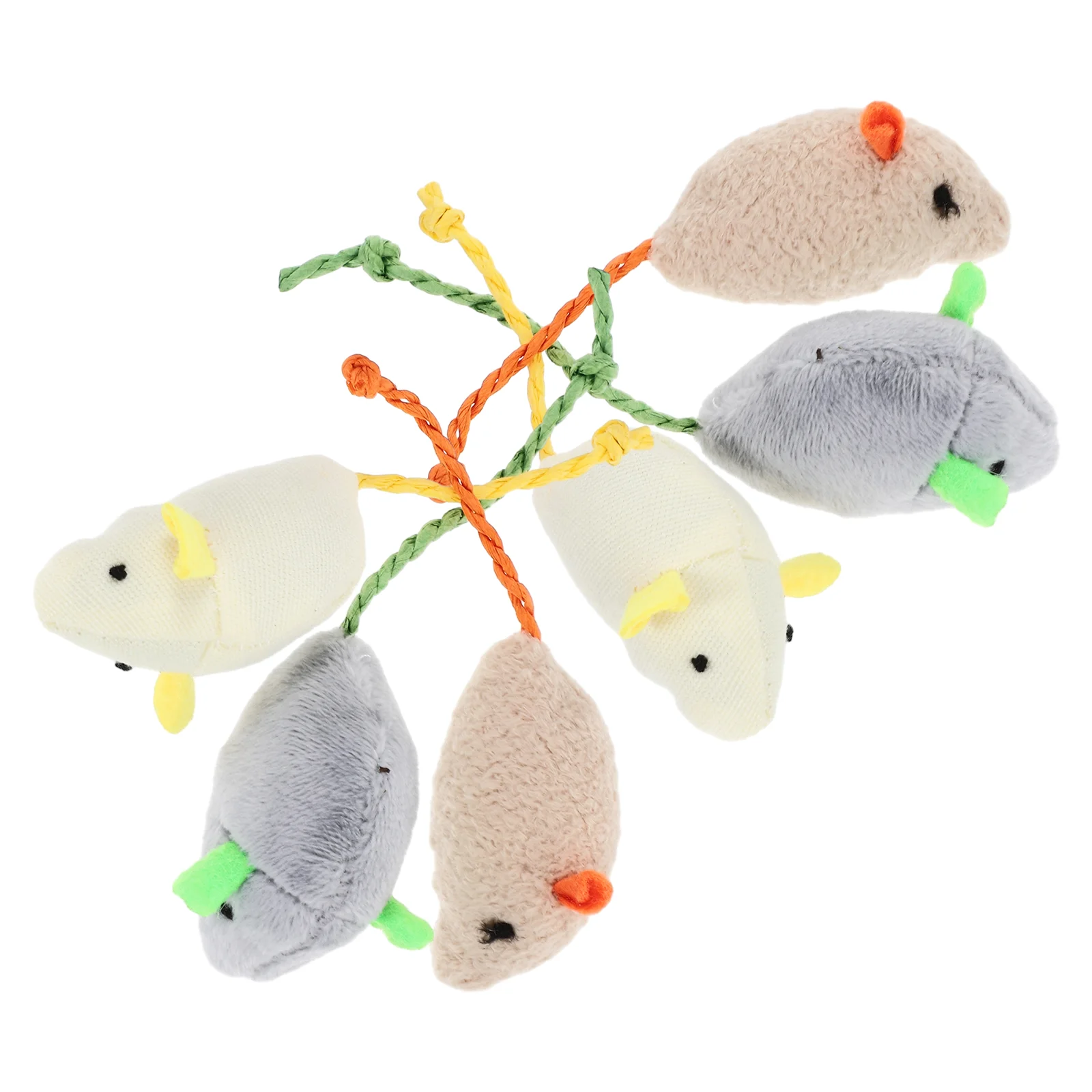 

6 Pcs Cat Toy Mouse Toys Modeling Mice Shape Kitten Funny Teething Chew For Cats Indoor Plush