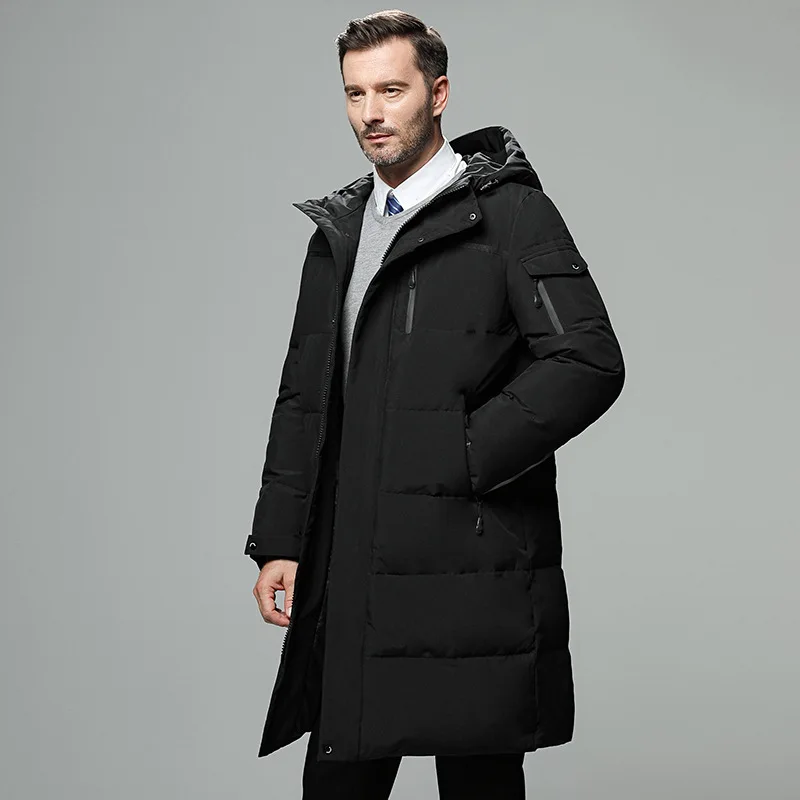 

2022 new down jacket for men long over the knee thick loose outdoor sports down jacket casual jacket for men M-5XL