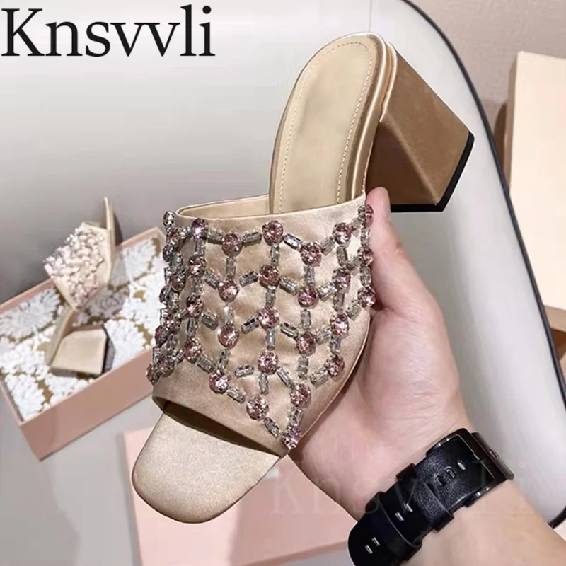 Дизайнерские шлепанцы на тонком каблуке женские невидимые стильные мюли из ПВХ