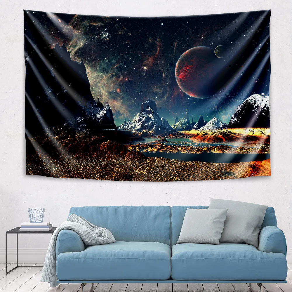 

Galaxy Planet Starry Psychedelic Tapestry Wall Hanging Tapestries Hippie Flower Wall Carpets Dorm Decor Starry Sky Carpet