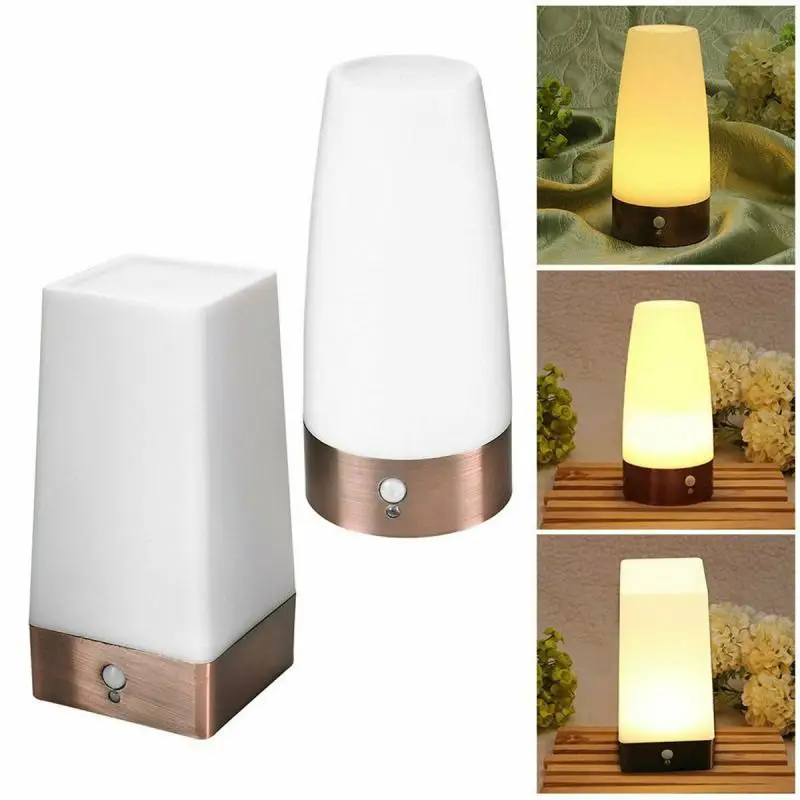 

Wireless PIR Sensor Living Room Table Light LED Night Light Bedside Lamp Battery Powered Table Lamp Warm White XNC