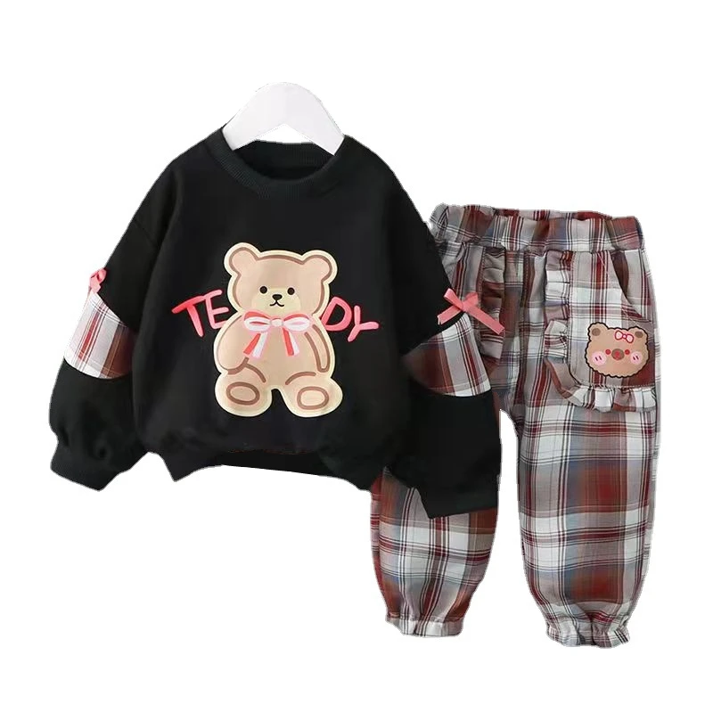 

New Spring Autumn Fashion Baby Clothes Suit Children Girls Cartoon T-Shirt Pants 2Pcs/Set Toddler Casual Costume Kids Tracksuits
