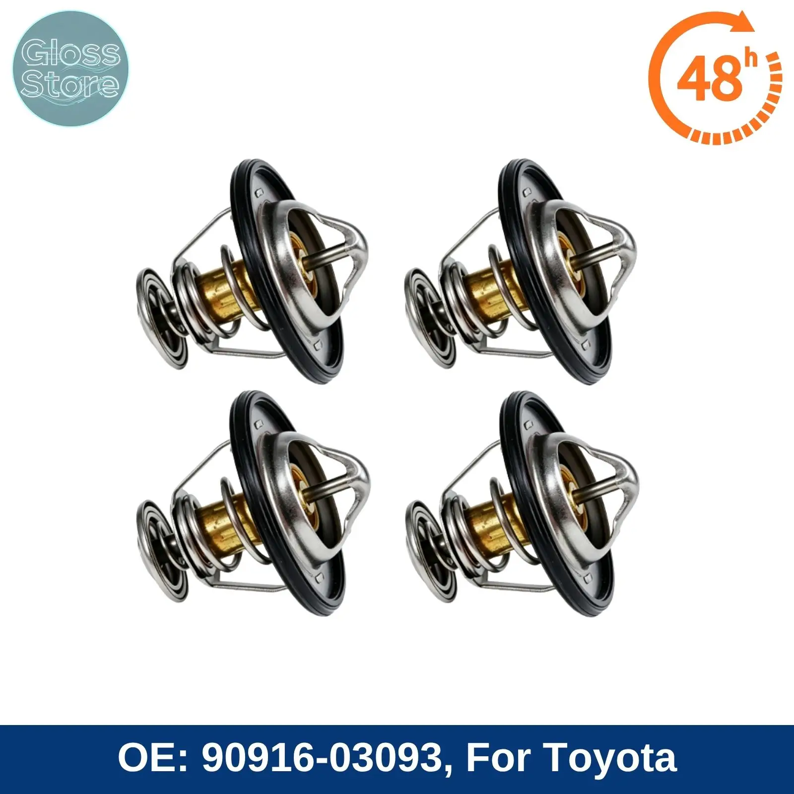 Фото 4 шт. 90916-03093 Термостат охлаждающей жидкости двигателя для Toyota 4Runner 2010-2012, для Lexus GS300 1993-2005, для Scion XA XB 2004-2006. №1