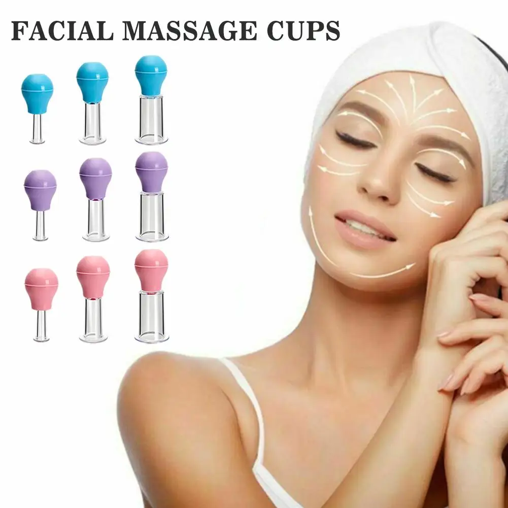 Facial Massage Cups Rubber Vacuum Cupping Skin Lifting Anti Cellulite Massager for Face Pvc Body Cups Skin Scraping Massage E1Y8