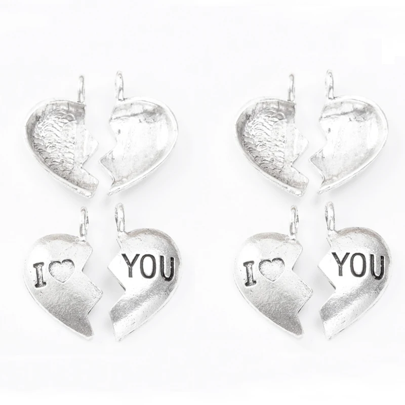 40 шт. 25*24 мм модный женский бутик античная бронза комбинация кулон Я люблю тебя