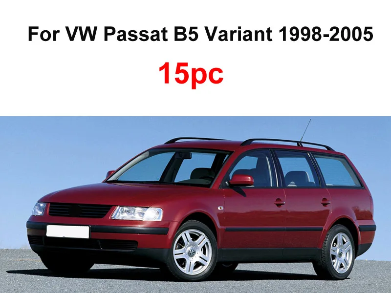 15 шт., светодиодные внутренние фонари для Volkswagen VW Passat B5, седан, вариант 1998-2005, купольная карта багажника Canbus