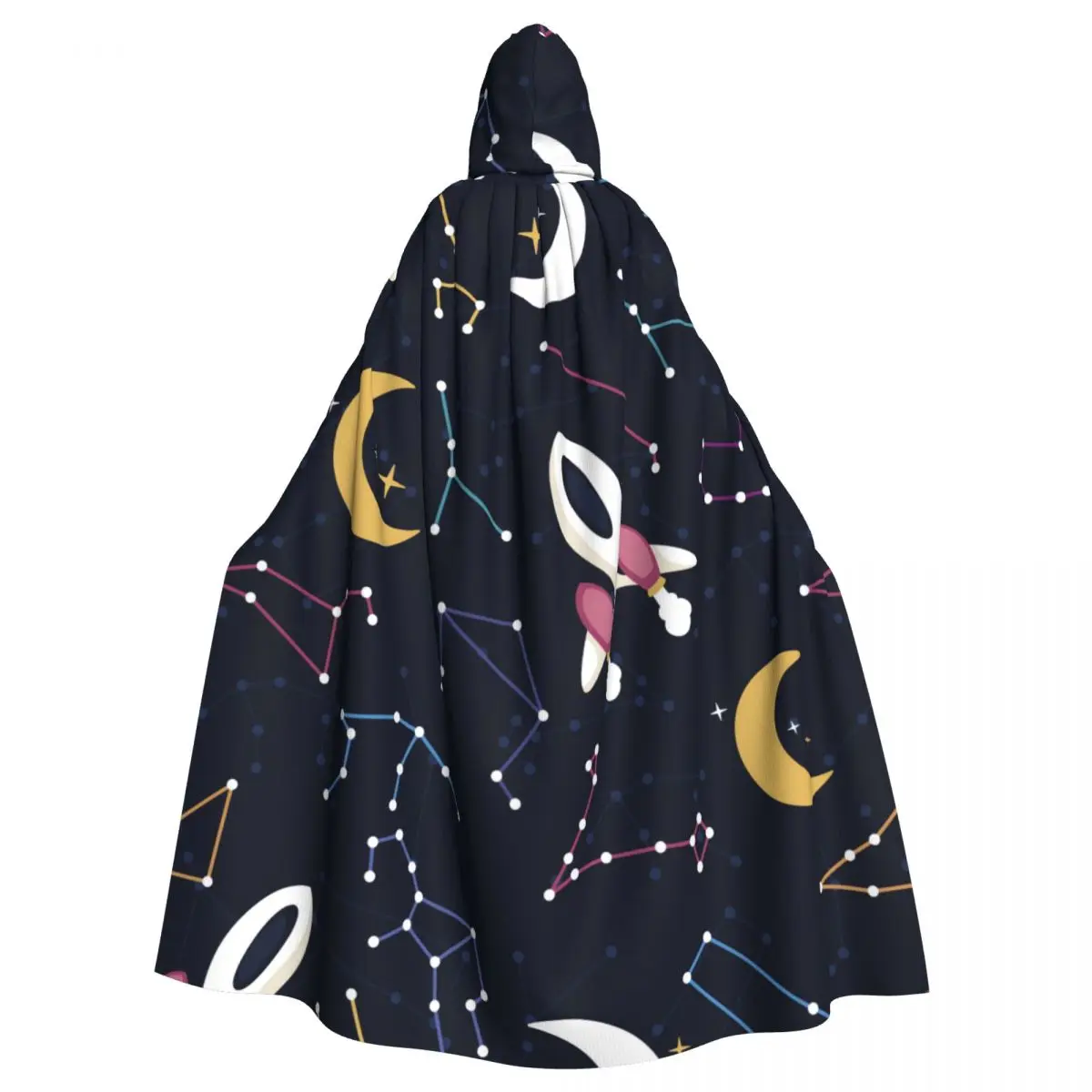 

Unisex Adult Zodiac Pattern Cloak with Hood Long Witch Costume Cosplay