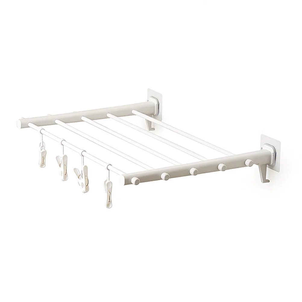 

Drying Rack Folding Clothes Hanger Retractable Wall Mounted Coat Foldable Clothing Hidden Wall-mounted