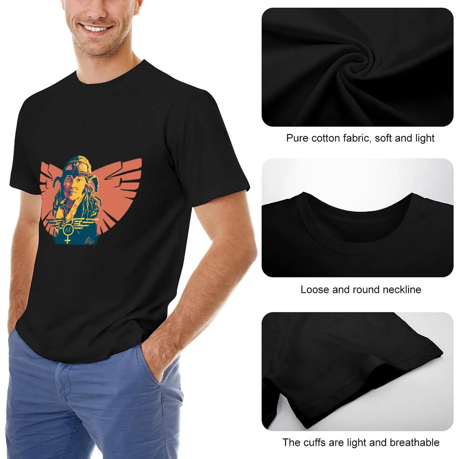 Футболка Sistah Amelia Earhart летняя одежда хлопковые футболки с рисунком большого