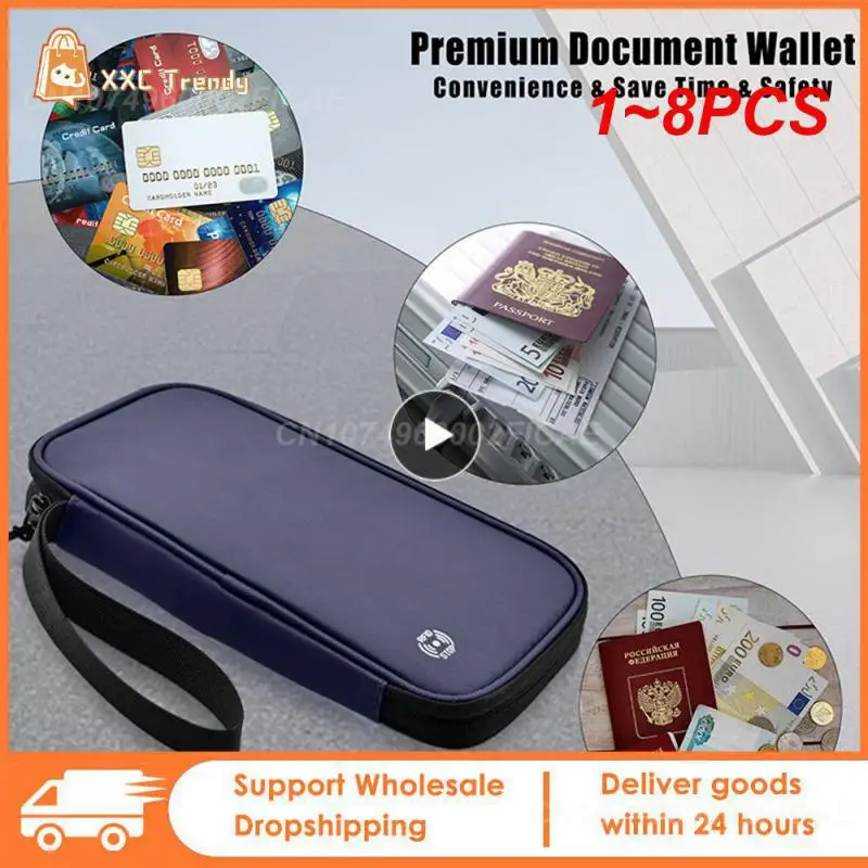 

1~8PCS Travel Wallet Family Passport Holder Travel Documents Organizer Durable waterproof Passport Case with RFID Blocker for