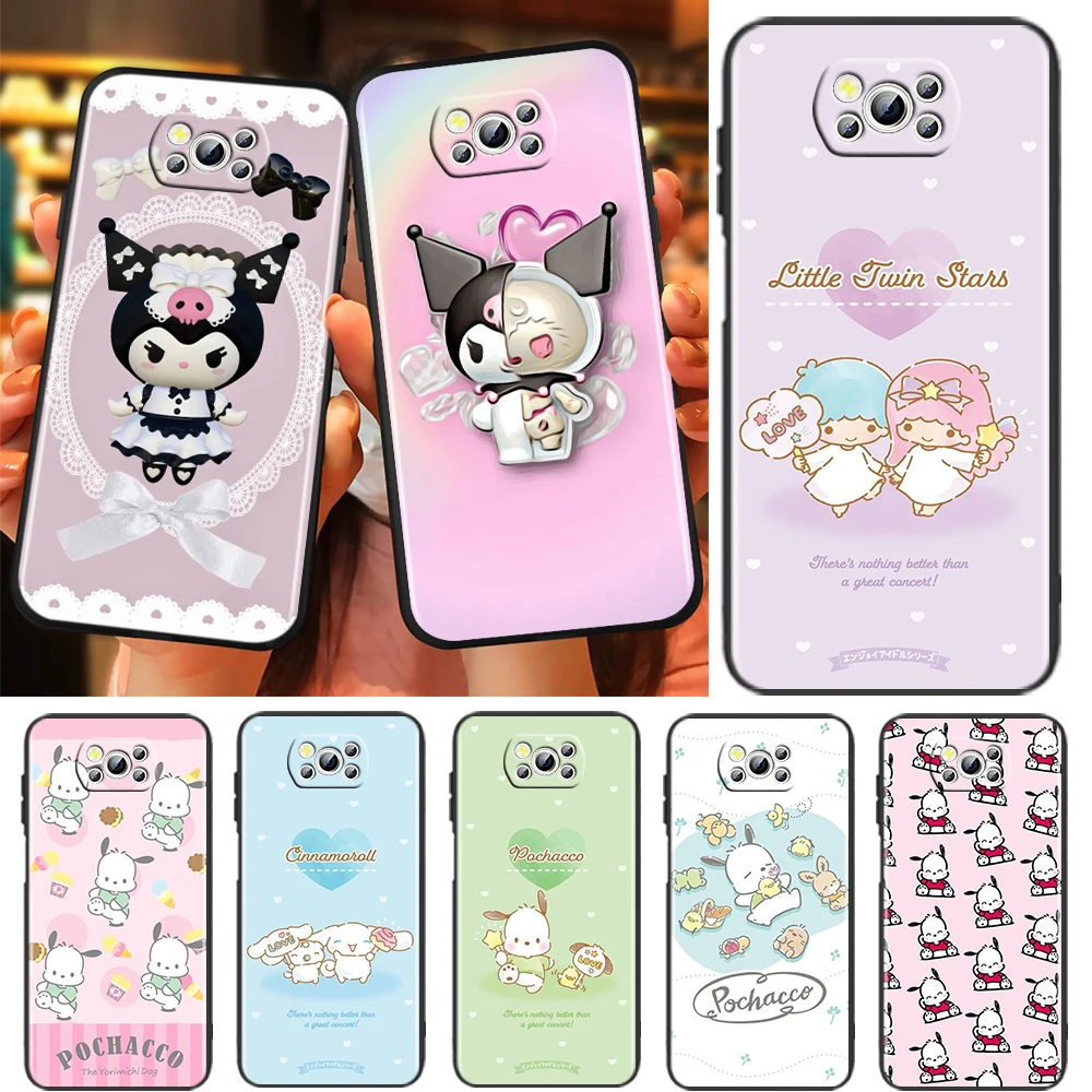 

Anime Sanrio Cinnamoroll Case For Xiaomi Mi Poco X4 X3 NFC F4 F3 GT M5 M5s M4 M3 Pro C40 C3 5G Soft Black Phone Cover Shell Capa
