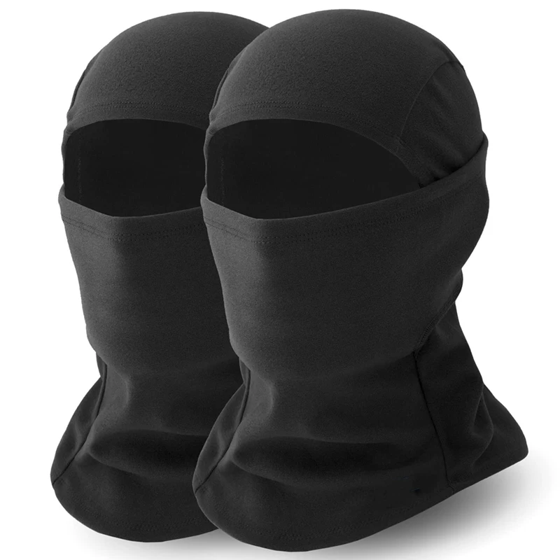 

2Pcs Full Coverage Fleece Winter Face Mask Breathable & Lightweight, For Men & Women