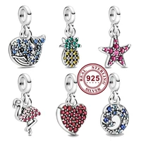 2020 new 925 sterling silver charm me series pineapple starfish pendant fit pandora women bracelet necklace diy jewelry