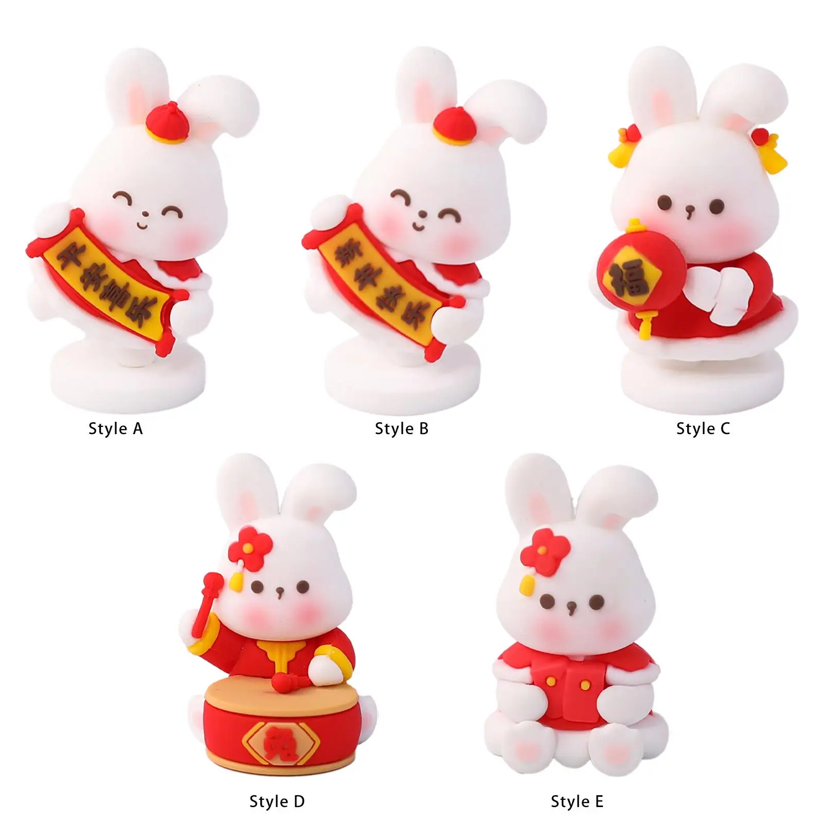 

Miniature Bunny Figurines, Art Sculpture for Shelf Living Room Decor Cake Topper Decor