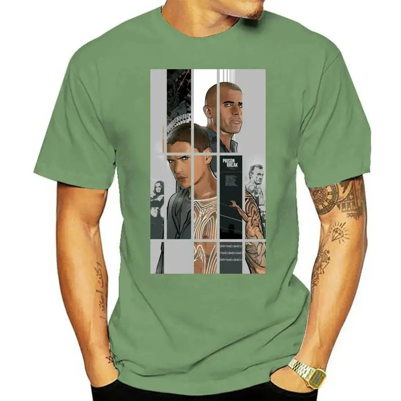 

Men Prison Break Series T Shirts Cotton Tops Vintage Short Sleeve O-Neck Tees Men Cotton Tees Streetwear
