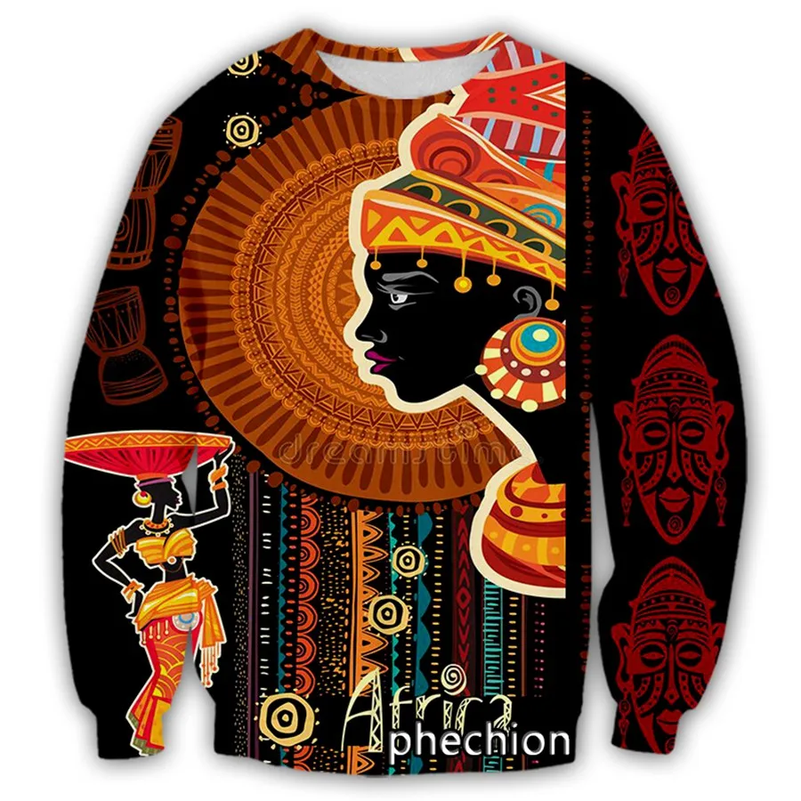 

phechion New Men/Women African Women 3D Printed Casual Sweatshirt Fashion Streetwear Men Loose Sporting Sweatshirt D02