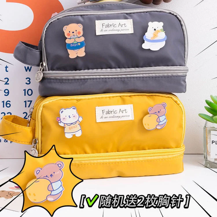 

Korea Cute girl Pencil case Cases for Girls Pencilcase Waterproof Canvas School supplies Makeup Bag Pouch Pen Kawaii Stationery