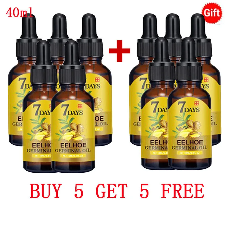 

2-5PCS 7 Days Ginger Hair Growth Serum Fast Growth Hair Anti-Hair Loss Essential Oil Prevent Thinning Dry Frizzy Repair Scalp
