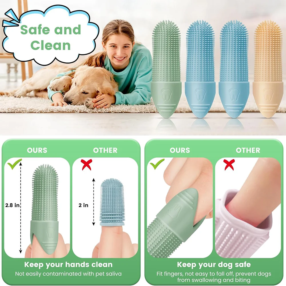 Силиконовая зубная щетка для пальцев Yingte Pet Specific 360° кошек/собак