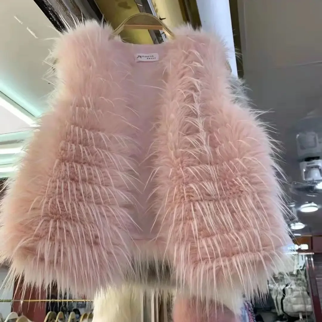 Tweed Style Knit Vest Jacket Women's Sensibility Korean Chic Top 2023 Web Red Horse Clip Outerwear Small