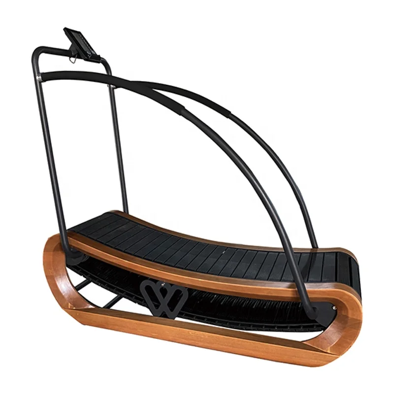 Uk Canada Manual Mechanical Wooden Curved Treadmills
