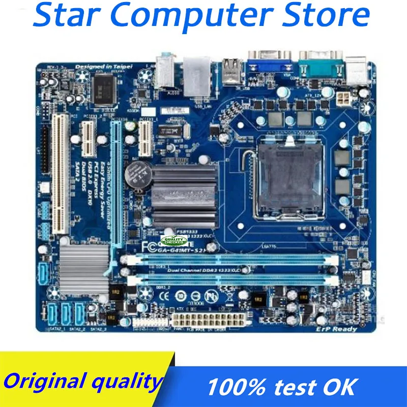 

For Gigabyte GA-G41MT-S2P G41MT-S2P Computer USB2.0 SATA2 Motherboard LGA 775 DDR3 G41 G41M Desktop Mainboard Used