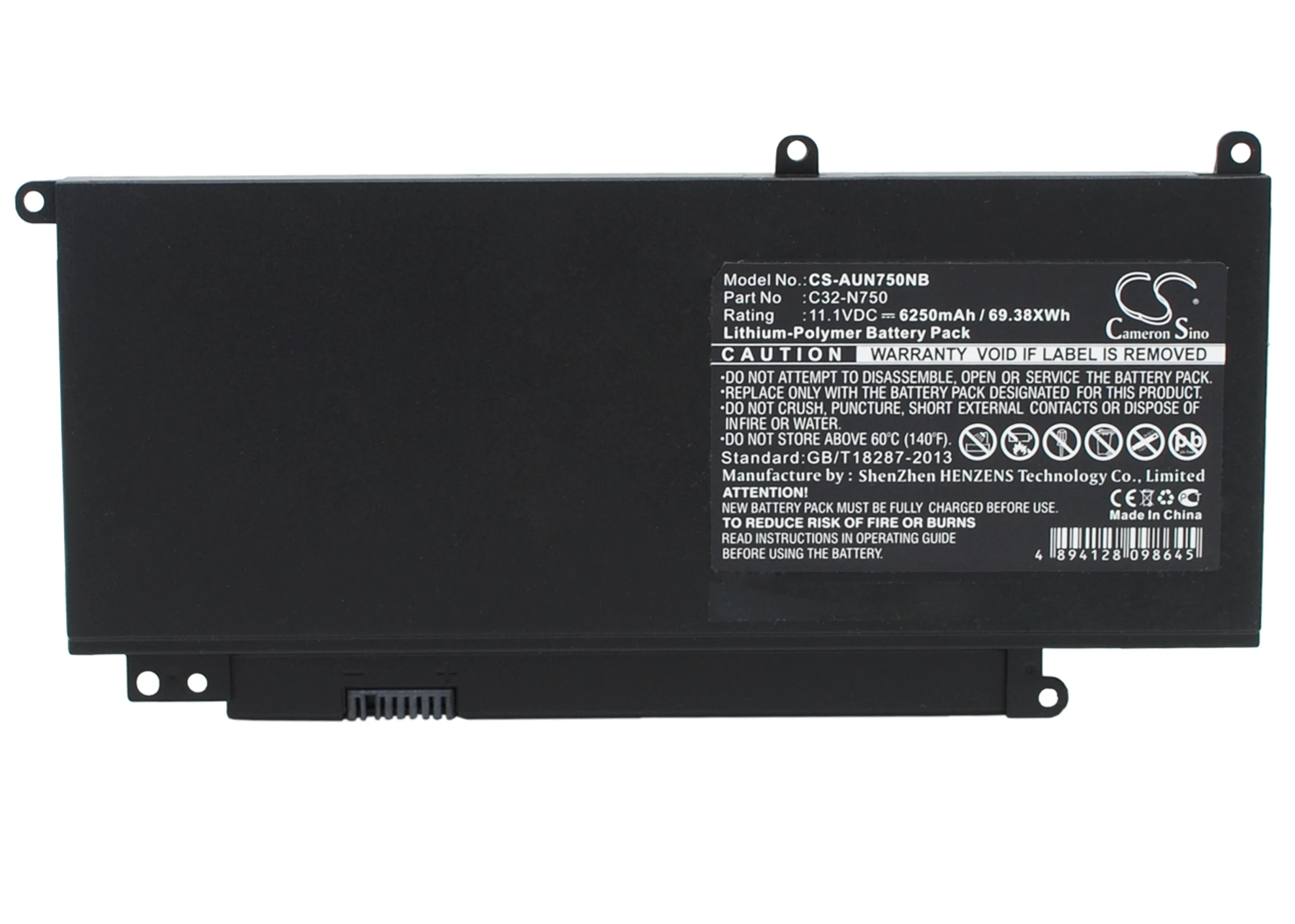 

CS 6250mAh/69.38Wh battery for Asus N750,N750J,N750JK,N750JK-1A,N750JK-DB71,N750JK-T4024H,N750JK-T4042H,T4043H