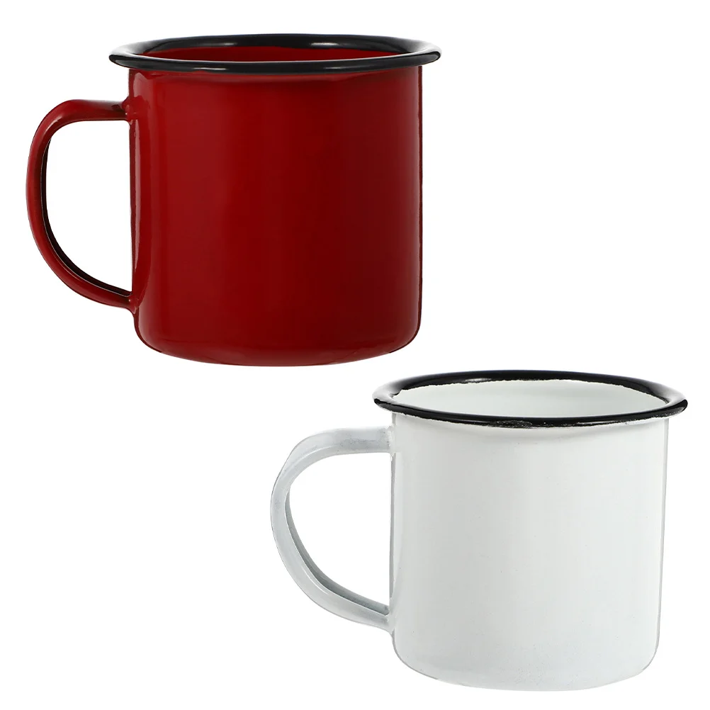 

Mug Cup Enamel Coffee Mugs Cups Camping Teawater Vintage Tin Drinking Campfire Enamelware Travel Camp Retro Metal Beerset