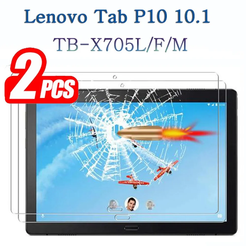 

(2 Packs) Tempered Glass For Lenovo Tab P10 10.1 TB-X705L/X705F/X705M Anti-Scratch Full Coverage Screen Protector Tablet Film