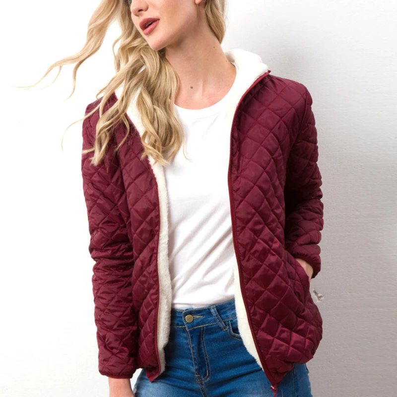 Women Hoodies Parka Jackets Casual Basic Coat Top Warm Cotton  Winter Solid Light Soft Outerwear Elegant Fashion Autumn Jacket