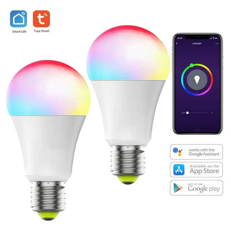 

Work With Alexa/Google Home Led Rgb Lamp 9w Smart Led Lamp Tuya 220-240v Smart Bulb For Android/IOS Bluetooth E27 Wifi