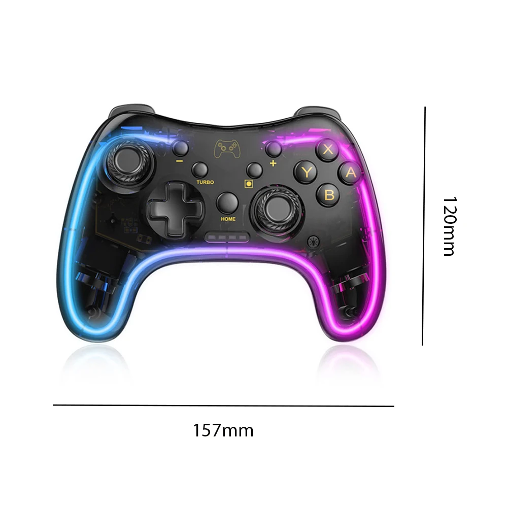 Wireless Switch Pro Bluetooth Controller Gamepad Transpare Joystick Adjustable Turbo for Nintendo OLED/Lite/Andriod/IOS |