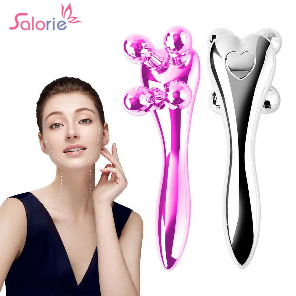 

4D Roller Facial Massager 360 Rotate Thin Face Full Body Shape Massage Lifting Wrinkle Remover Relaxation Face-lift Beauty Tool