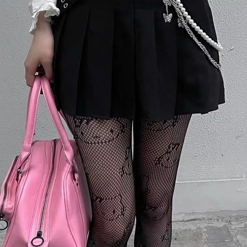 Новые черные чулки с героями аниме Hello Kitty Sanrio персонализированные сексуальные