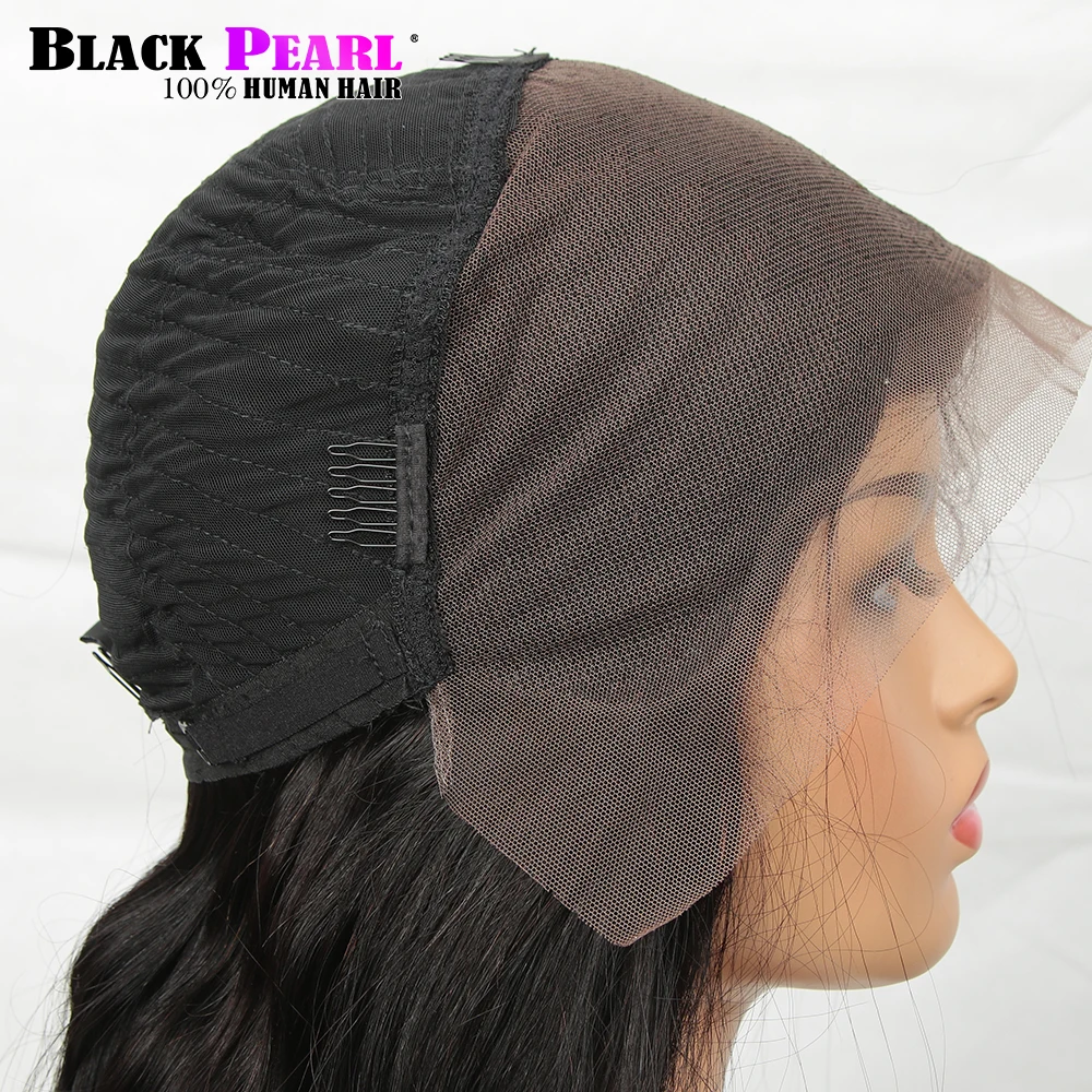 Черный жемчуг прямой 13x4 HD прозрачный парик спереди человеческие волосы Remy для