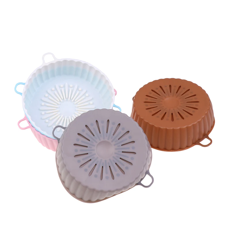 

Air Fryer Silicone Pot Air Fryers Oven Baking Tray Fried Round Replacemen Grill Pan Accessories Reusable Mat