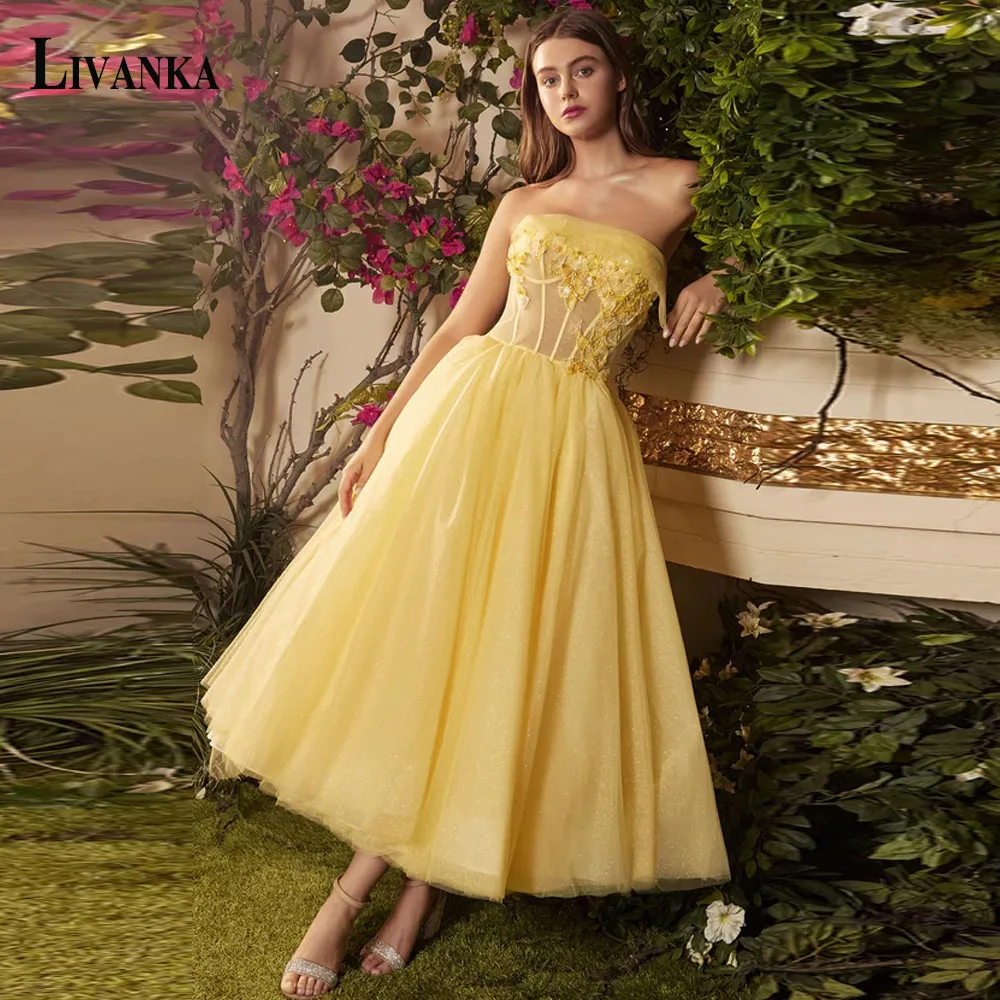 

LIVANKA Modern Evening Prom Dresses Simple Sweetheart A-Line Appliques Belt Backless Sleeveless Personalised Robes De Soirée