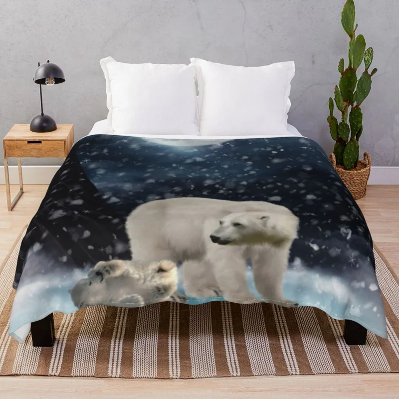 

Толстое одеяло Polar Bear s Fce, осенне-зимнее сверхмягкое толстое одеяло для постельного белья, дивана, кемпинга, офиса