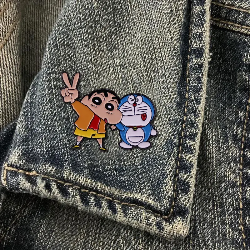 Японский мультфильм Shinchan и Doraemon брошь эмалированный штифт Friends подарок - купить