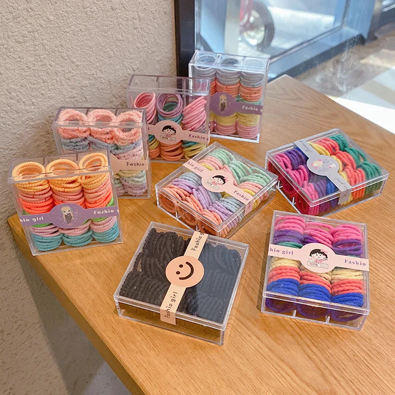 

(90 Pieces/Lot) Candy-colored Small Hair Band Children's Hair Ties Cute Hair Rubber Band Girls Hair Accessori