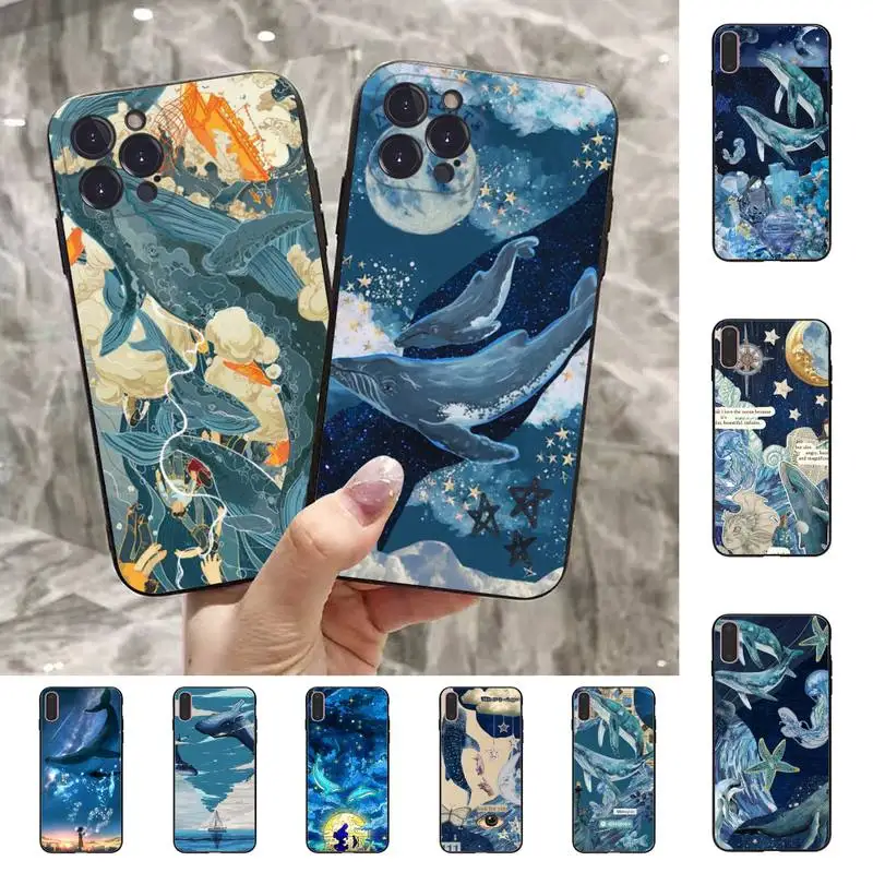 Killer Whale Phone Case For iPhone 13 Pro MAX 14 11 12 Mini X XS XR 6 7 8 Plus SE 2020 Soft TPU Cover