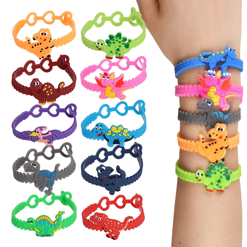 

Детские резиновые браслеты с динозаврами, набор из 12 штук