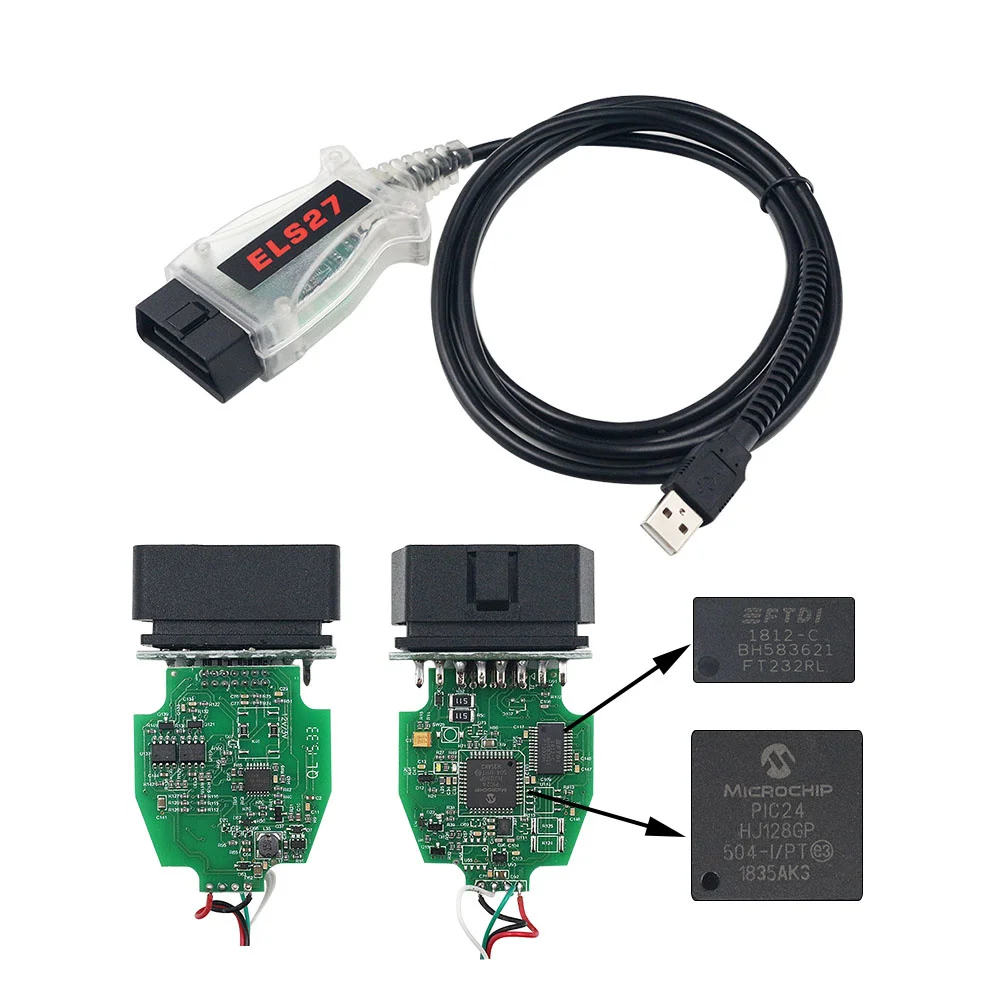 Считыватель кодов ELS27 FORScan V2.3.8 OBD2 для Mazda/Lincoln/Mercury FTDI + PIC24HJ128GP чип зеленая плата на