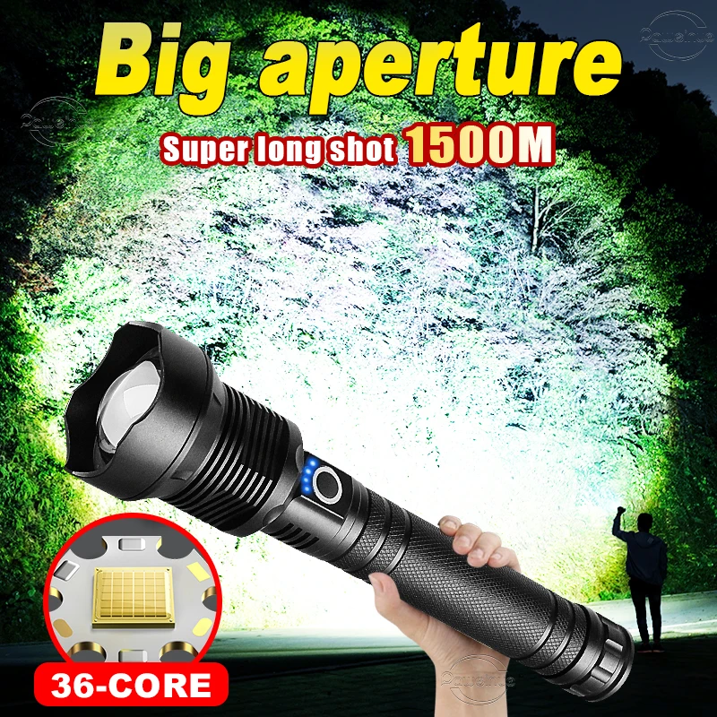 

High Power Rechargeable XHP360 LED Flashlight XHP199 Torch Light Powerful Tactical Flash light USB XHP90 Camping hunting Lantern