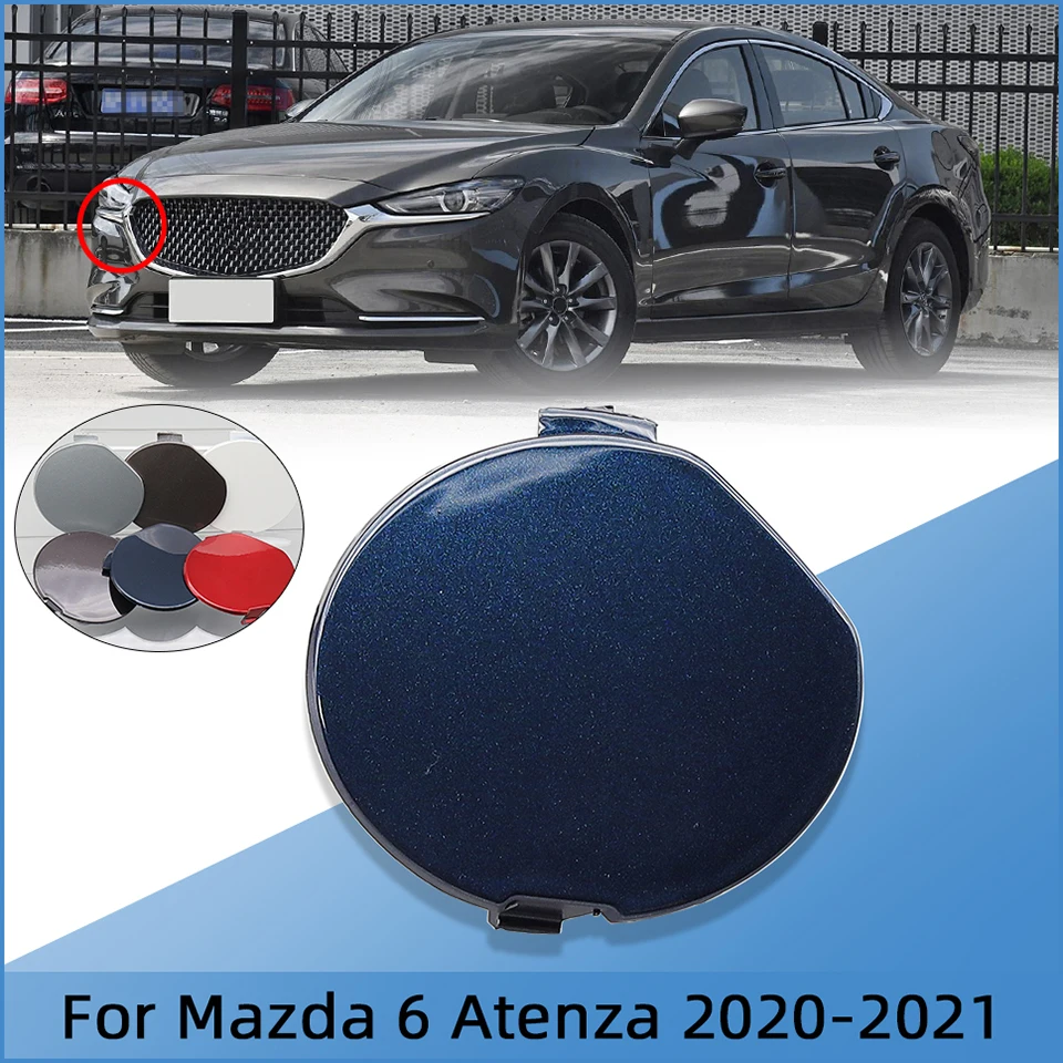 

For Mazda 6 Atenza Sedan 2020 2021 2022 Front Bumper Towing Hook Cover Lid Tow Hook Hauling Eye Trailer Cap Shell Trim Garnish