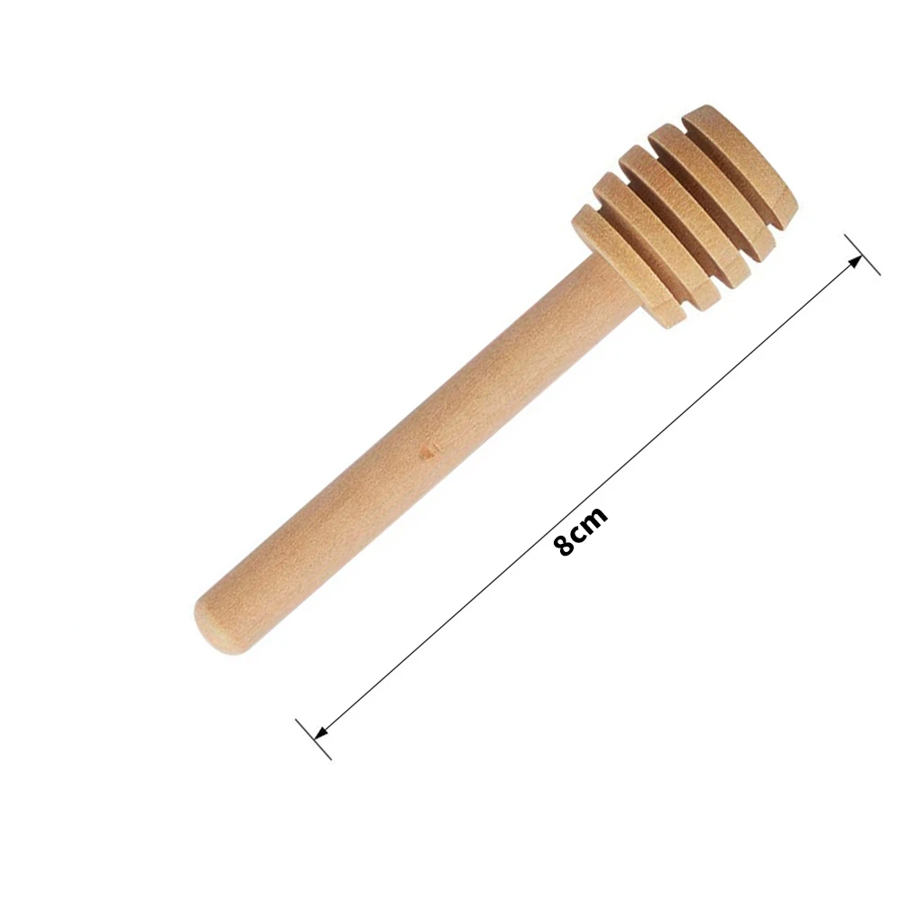 

High Quality Honey Stir Bar Mixing Handle Jar Spoon Practical 100Pc Wood Kitchen Tools Dipper Long Stick Supplies