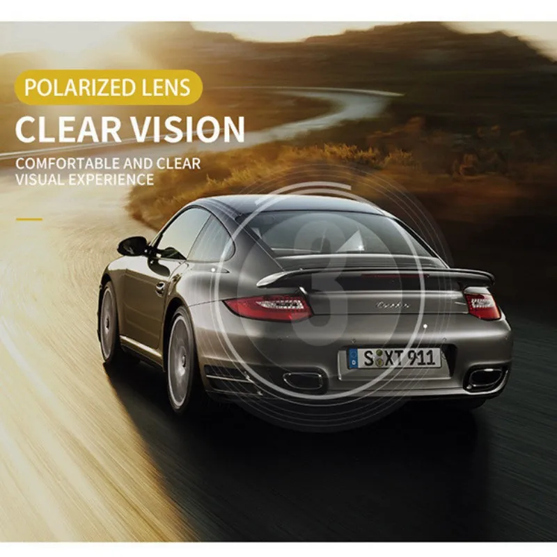 Мужские поляризованные солнцезащитные очки для вождения в полуоправе из