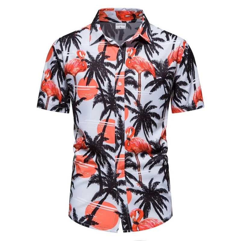 

Men Clothing 2022 Hawaiian Vacation Short Sleeve Printed Men's Casual Shirts Men's Floral Shirts for Men