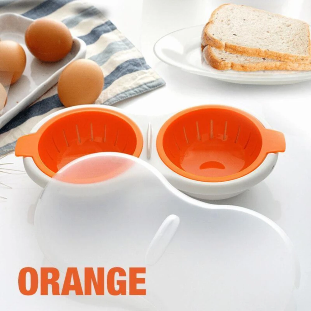 Microwave Egg Maker Breakfast Cooking Utensil Kitchen Tools Double Layer Draining Boiler Omelet Pan 2 Cavity Poacher |